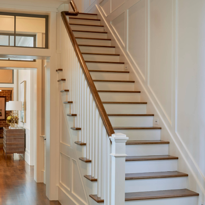 Stairs and floors installed by Flooring Hardwood Plus