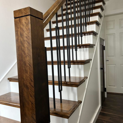 Stairs and floors installed by Flooring Hardwood Plus