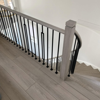 Stairs and floors installed by Flooring Hardwood Plus