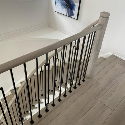 Stairs and floors installed by Flooring Hardwood Plus