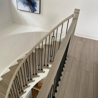 Stairs and floors installed by Flooring Hardwood Plus