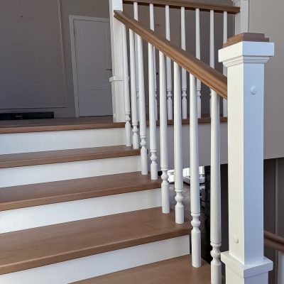 Stairs and floors installed by Flooring Hardwood Plus